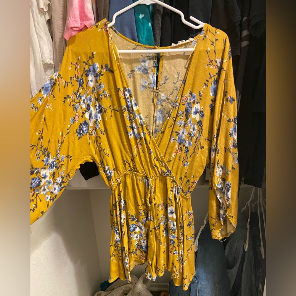 Mustard Floral Romper